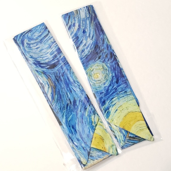 ⤵⤵2pc Exquisite Starry Night Design Cotton Scarves - Picture 2 of 7